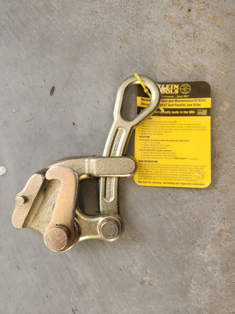 Klein Tools Chicago Grip Cable Puller Gold Sheath Heavy Duty Wire Pulling Tool
