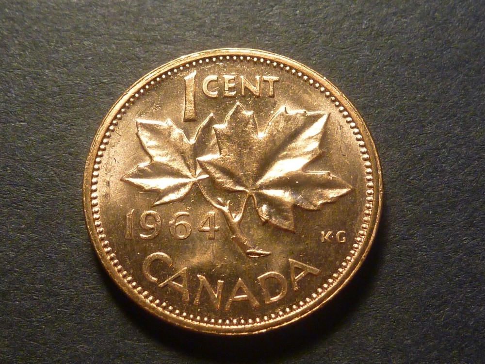 Die error or variant - Canada 1964 BU 1-cent with Tool Marks, from mint bag