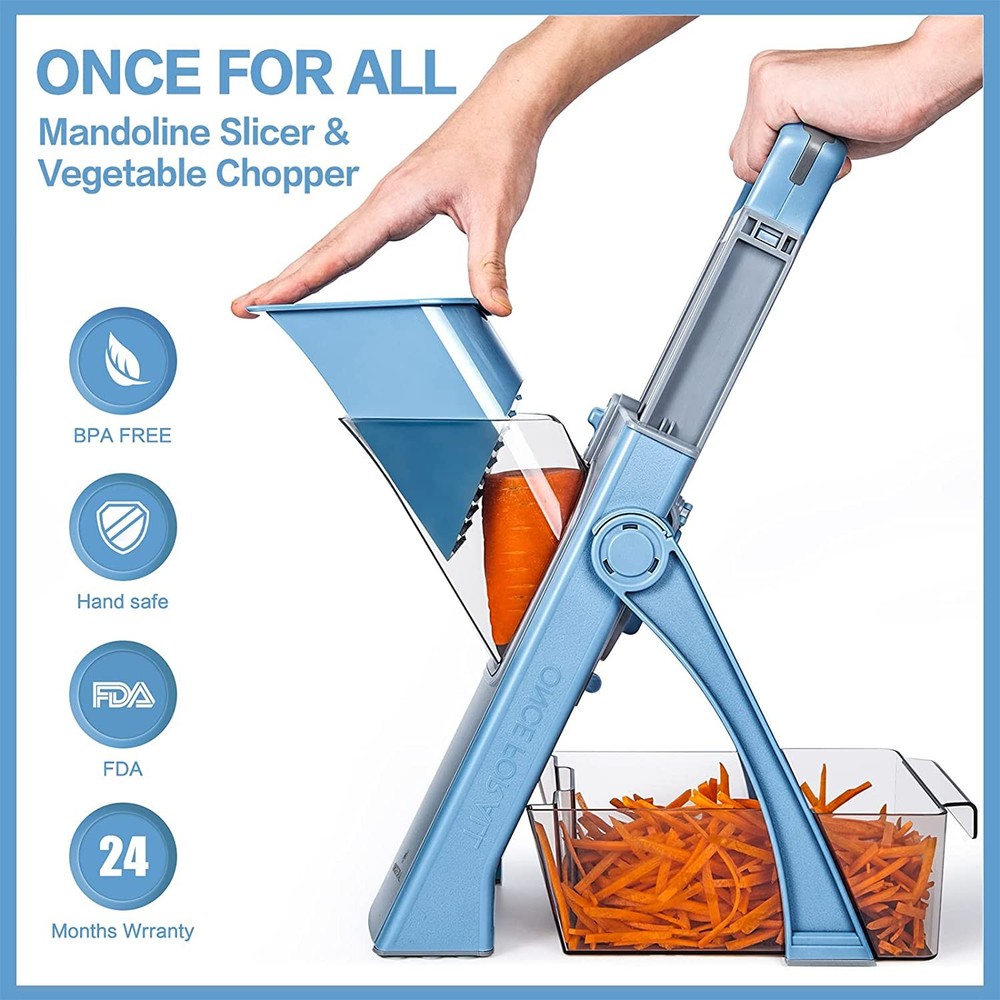 ONCE for ALL Upgrade Safe Mandoline Slicer Plus, Biger Size, Adjustable Vegetabl