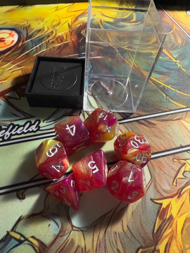 7 Piece Polyhedral Dice Set For Tabletop Gaming. (NEW), Includes Case!!! (D10)