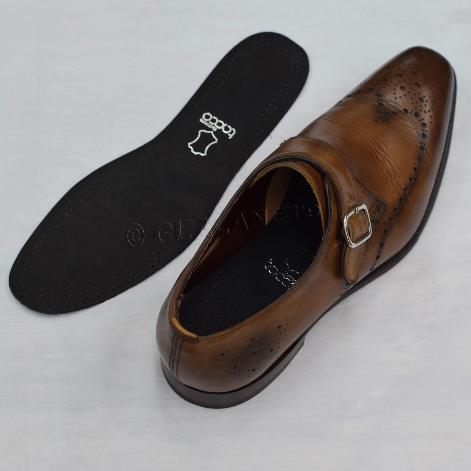 Taco 613 Luxus Comfort Leather Insoles Black / Tan Flat Shoe Inserts - ORIGINAL