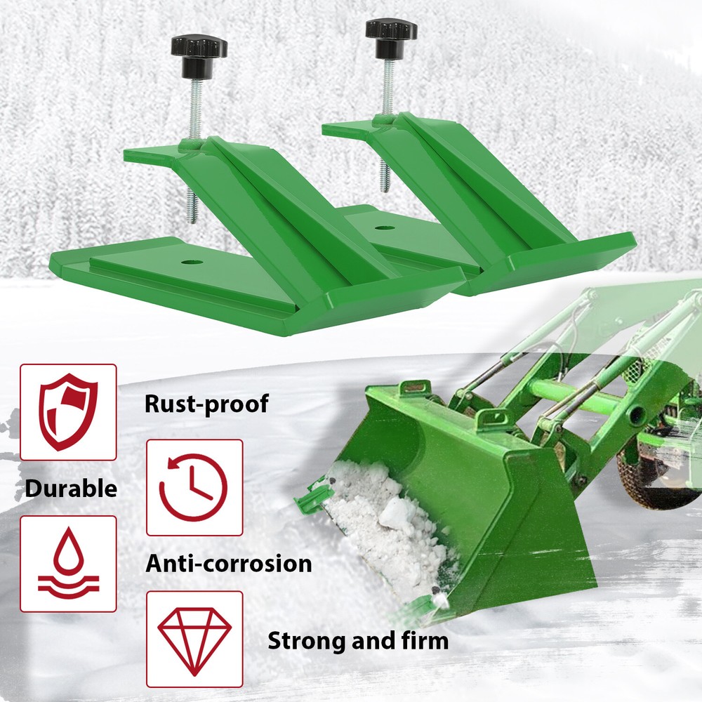 2pcs Tractor Bucket Protector Ski Edge Tamer Skid Protector Snow Leaf Removal