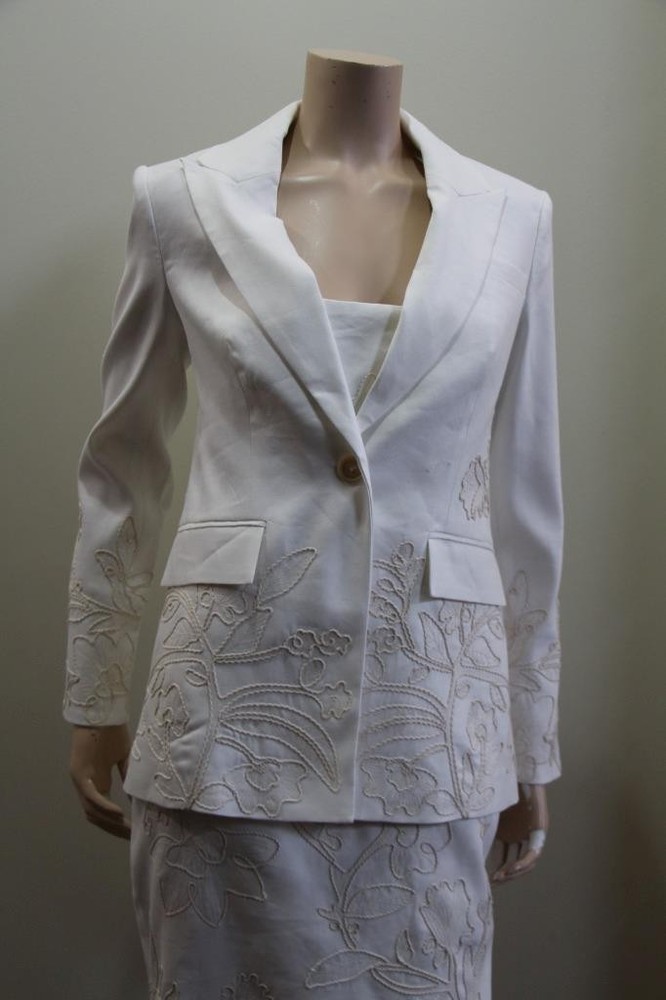 2025 NEW AUTHENTIC VERONICA BEARD Long & Lean Dickey Jacket $848 in Off White