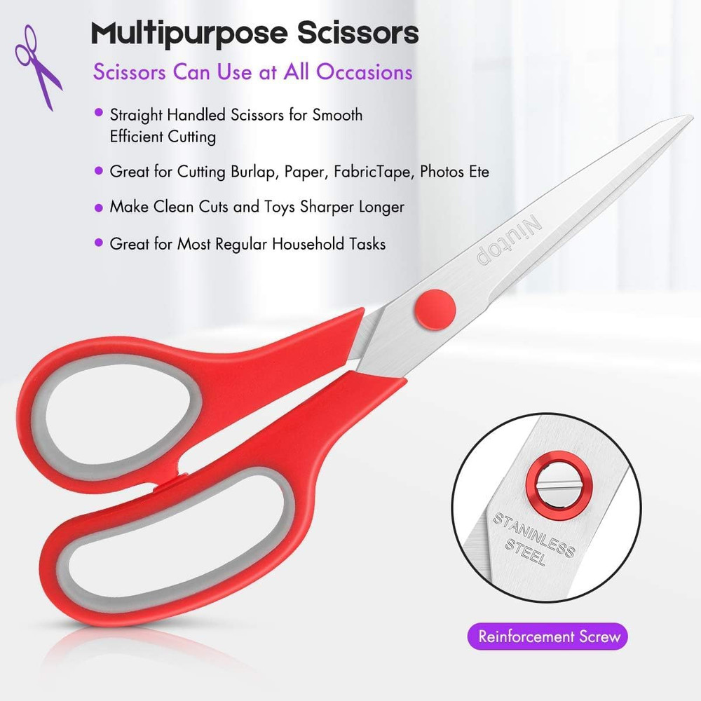 Scissors Bulk Set of 100-Pack, 8" Multipurpose Sharp Sewing Craft Fabric Scisso