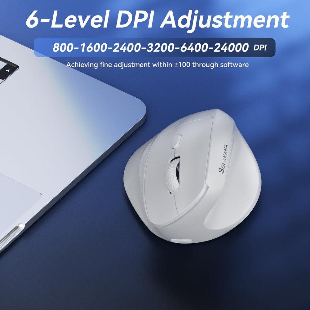 SM520 Ergonomic Mouse with 24000 DPI, Vertical Mouse with Programmable Side B...