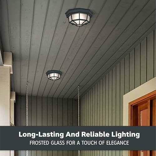 2067-BK Builder Cast Outdoor Flush Mount 10.5 in W Transitional; Modern