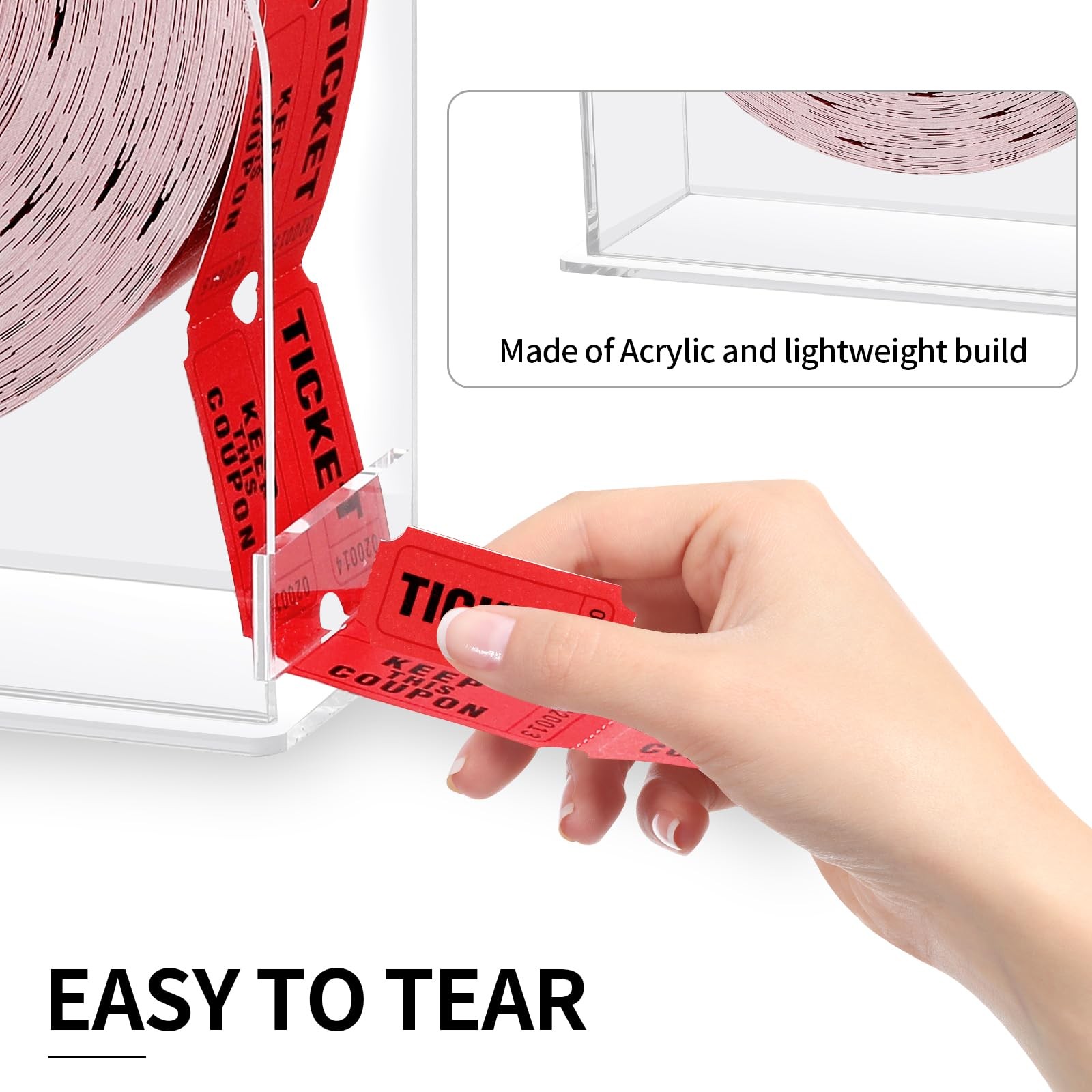 Acrylic Raffle Ticket Dispenser 5.6 * 7.6 * 3.1inch Raffle Ticket Holder for ...