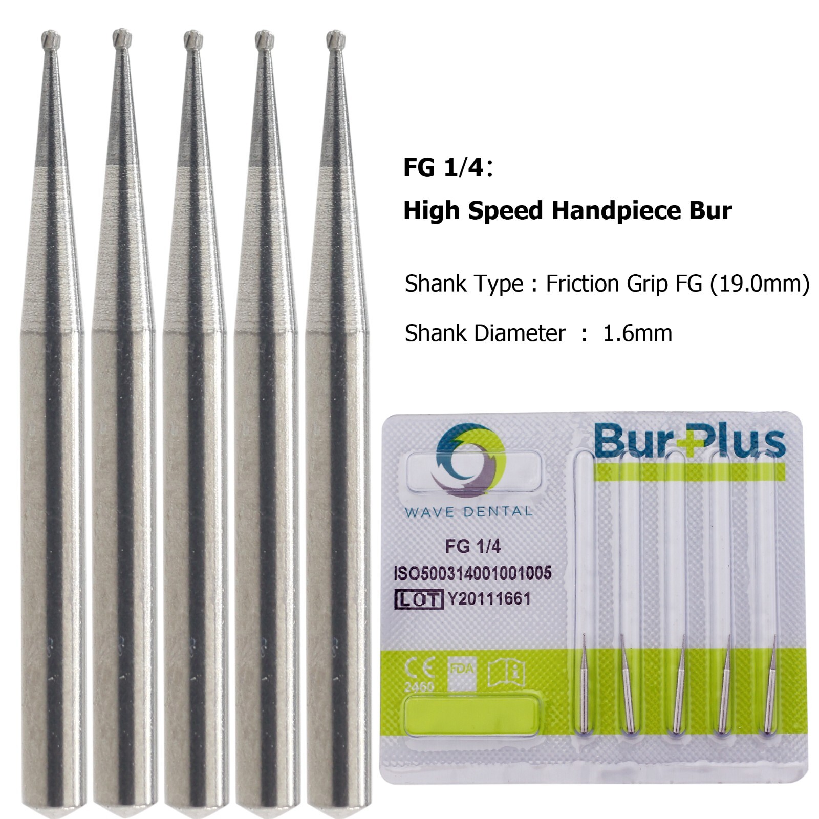Wave Dental Carbide Bur FG330 Round 1/4 2 4 6 8 557 Friction Grip High Speed Bur