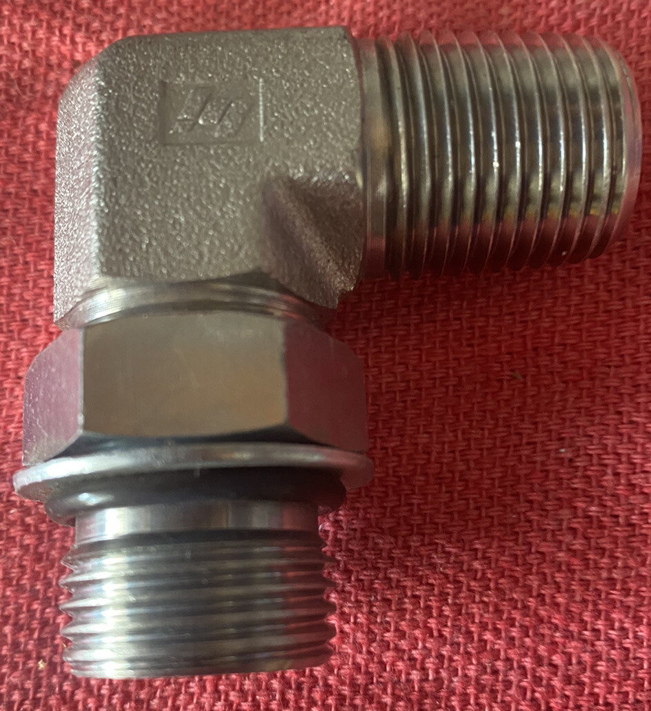 Brennan 6806-10-08-NWO Hydraulic Elbow Fitting 1/2" MALE NPTx  7/8-14 Male ORB