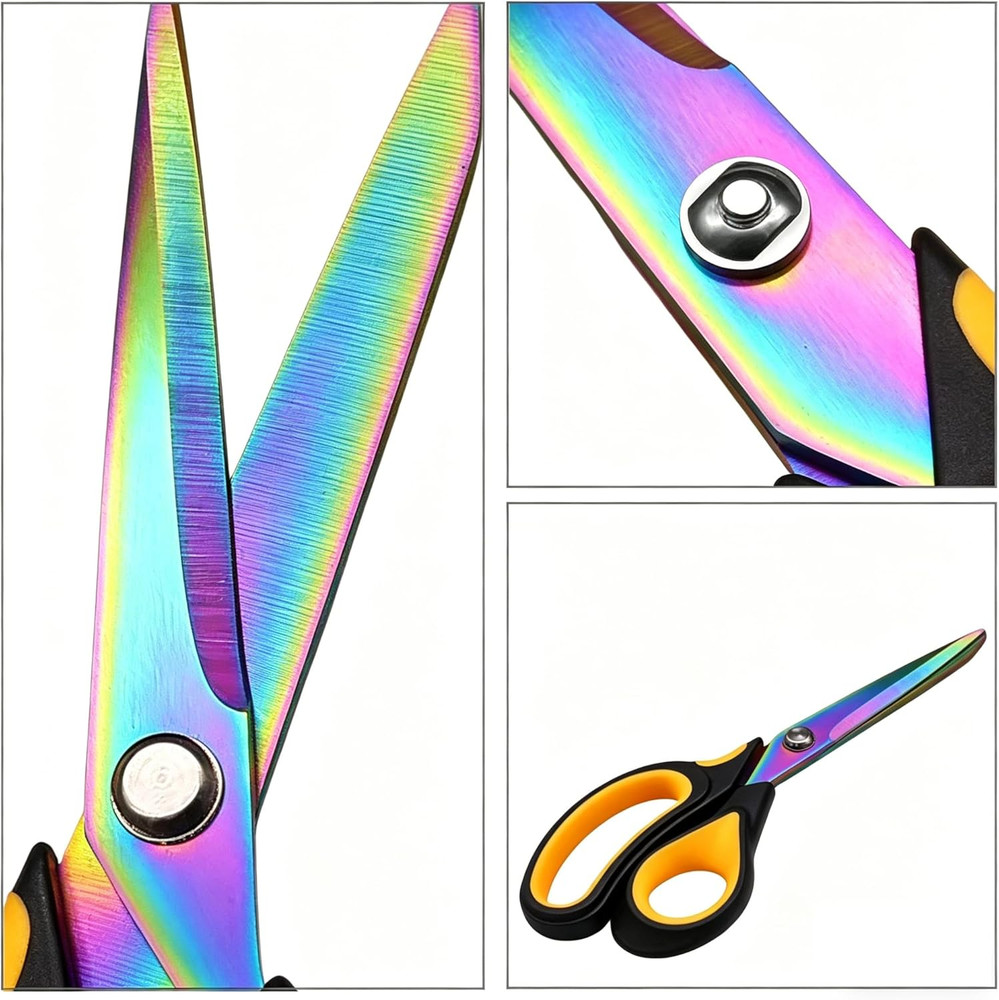 Scissors Multi-Purpose, 9.5" Sharp Sewing Scissors, Professional Heavy Duty Tita
