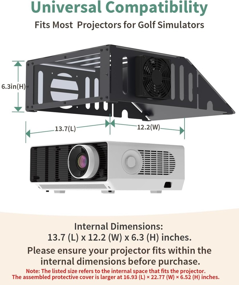 Golf Simulator Projector Cover - Floor Mounted Enclosure for Projectors with ...