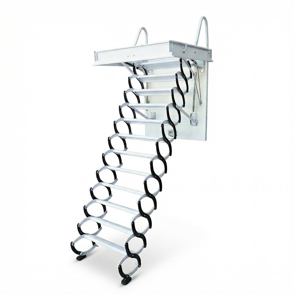 Attic Steps Pull Down 12 Steps Attic Stairs Alloy Attic Access Ladder 1100LB