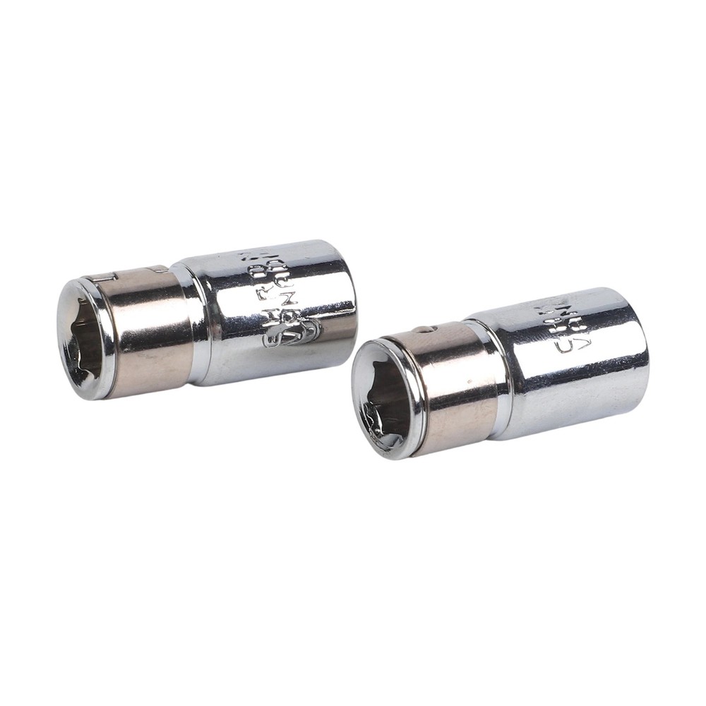 2x 1/4 Square Drive To 1/4 Hex Socket Bits Converter Screwdriver Bit Adapter