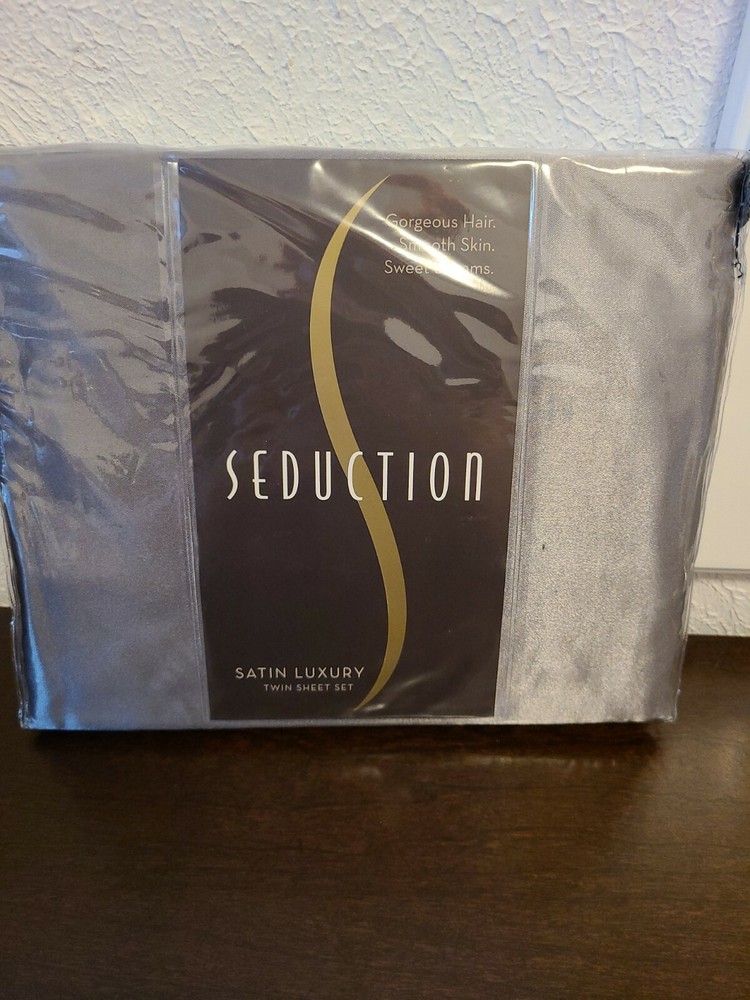 Seduction Satin Luxury Twin Sheet Set Silver