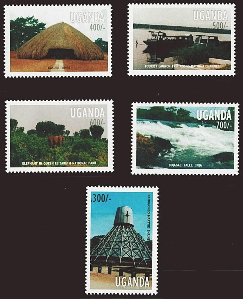 UGANDA 1998 TOURISM ** WATERFALL ELEPHANT ANIMALS 🅵🆁🅴🅴 🆂🅷🅸🅿🅿🅸🅽🅶