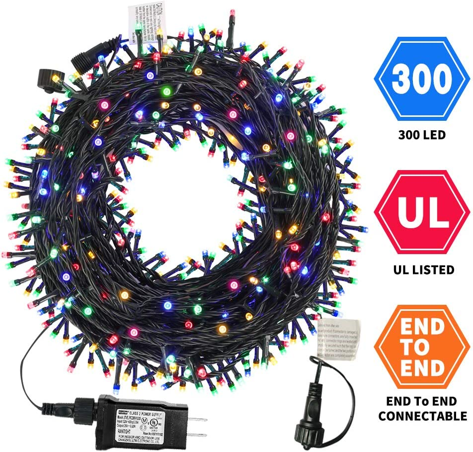 Christmas Lights Outdoor Indoor String Lights 105FT 300LED 8Mode Memory Function