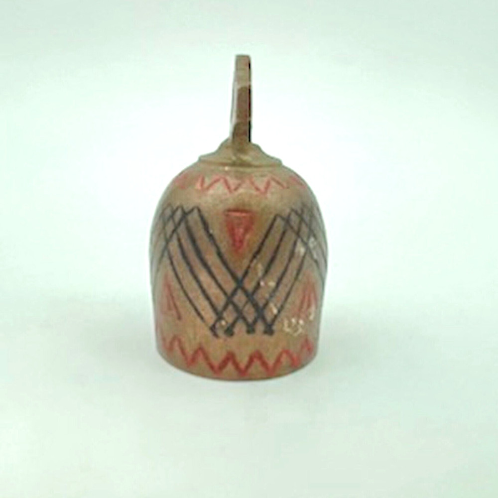 Brass Bell from India Black and Red Design