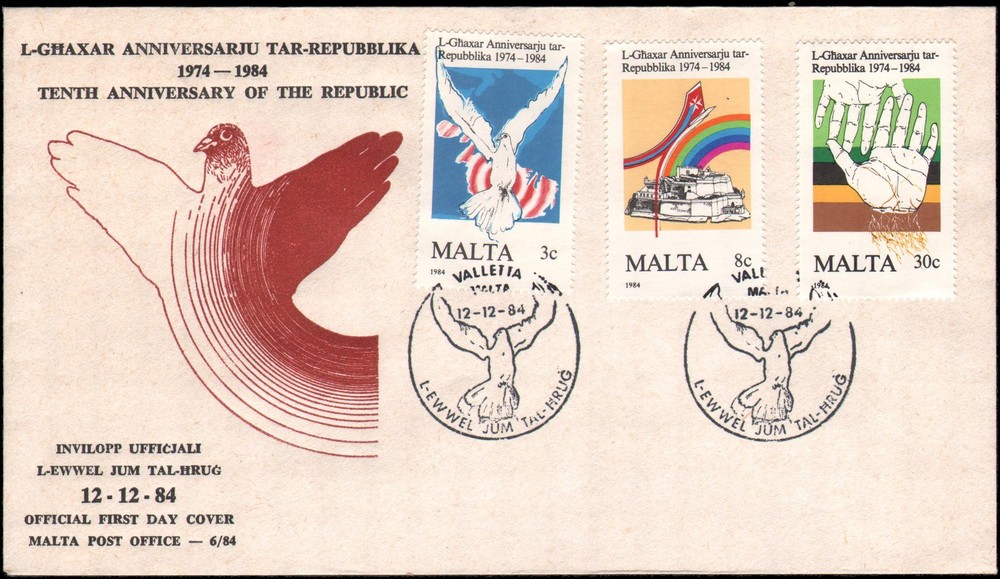 Malta #650-652 FDC, 1984