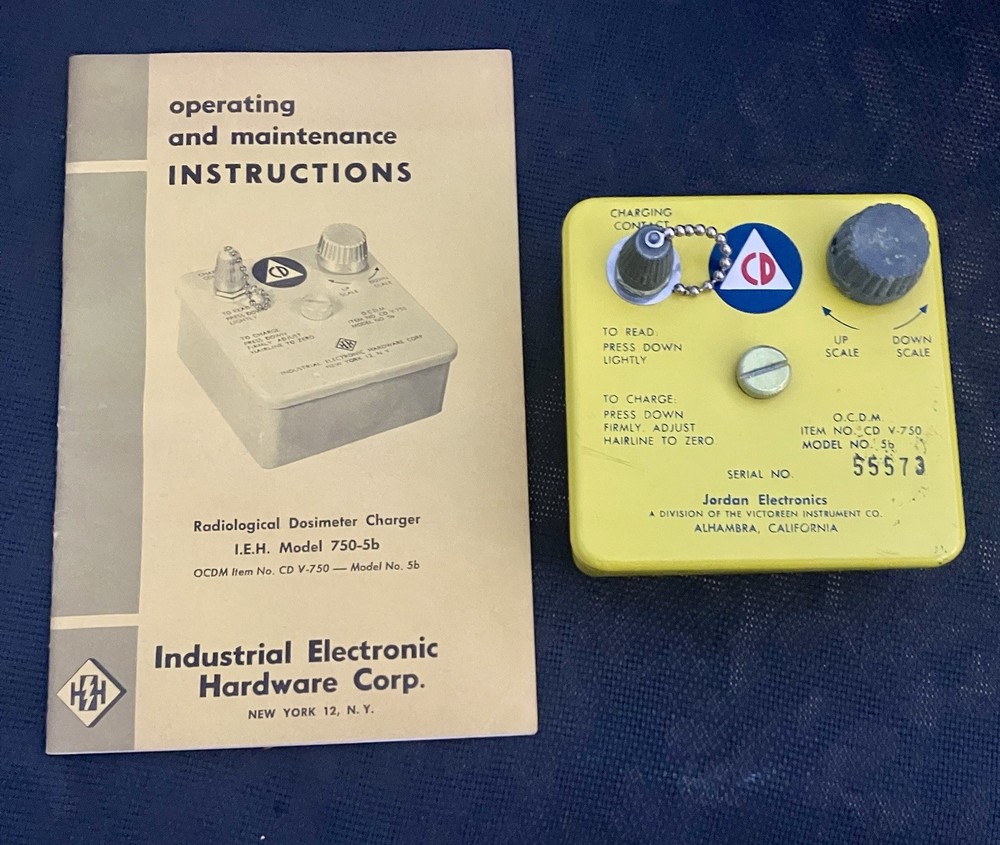 Jordan Electronics CD V-750 Model Dosimeter Charger Untested