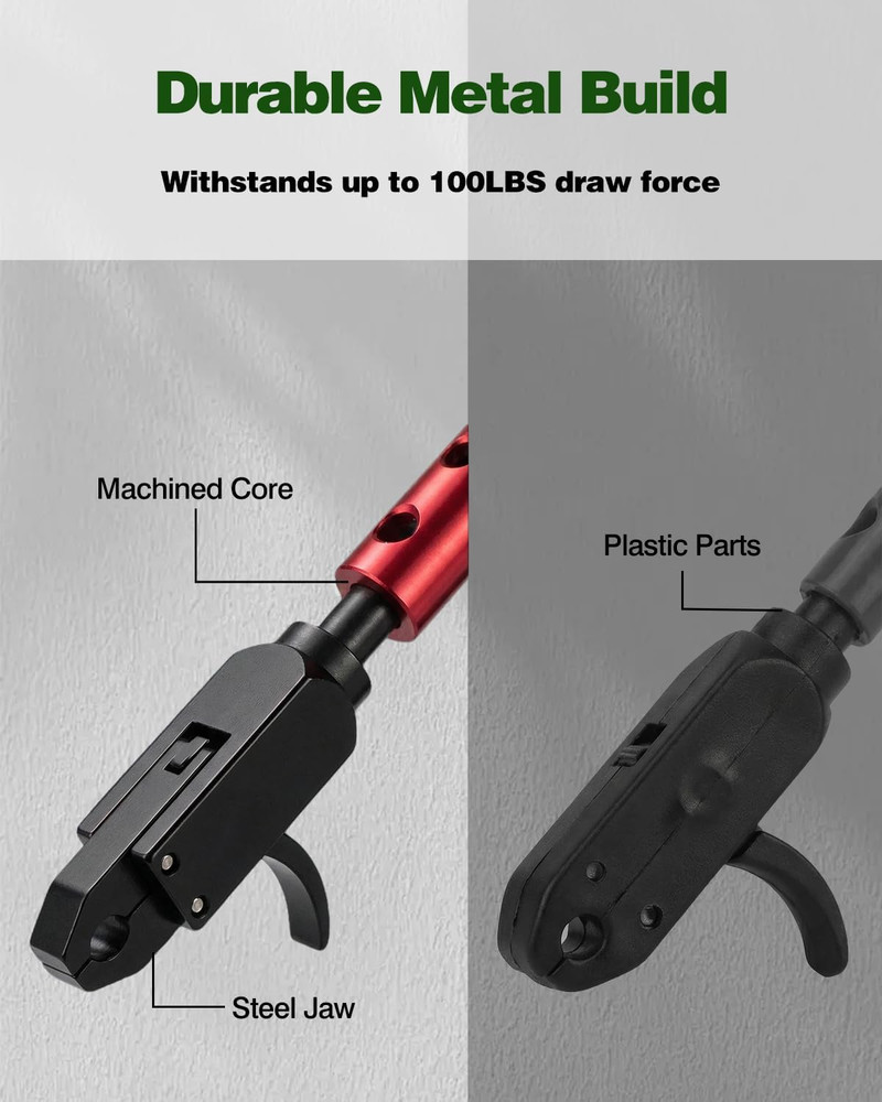 Archery Wrist Release Aid for Compound Bow – Auto-Closing Jaws & 3-Stage Adjusta