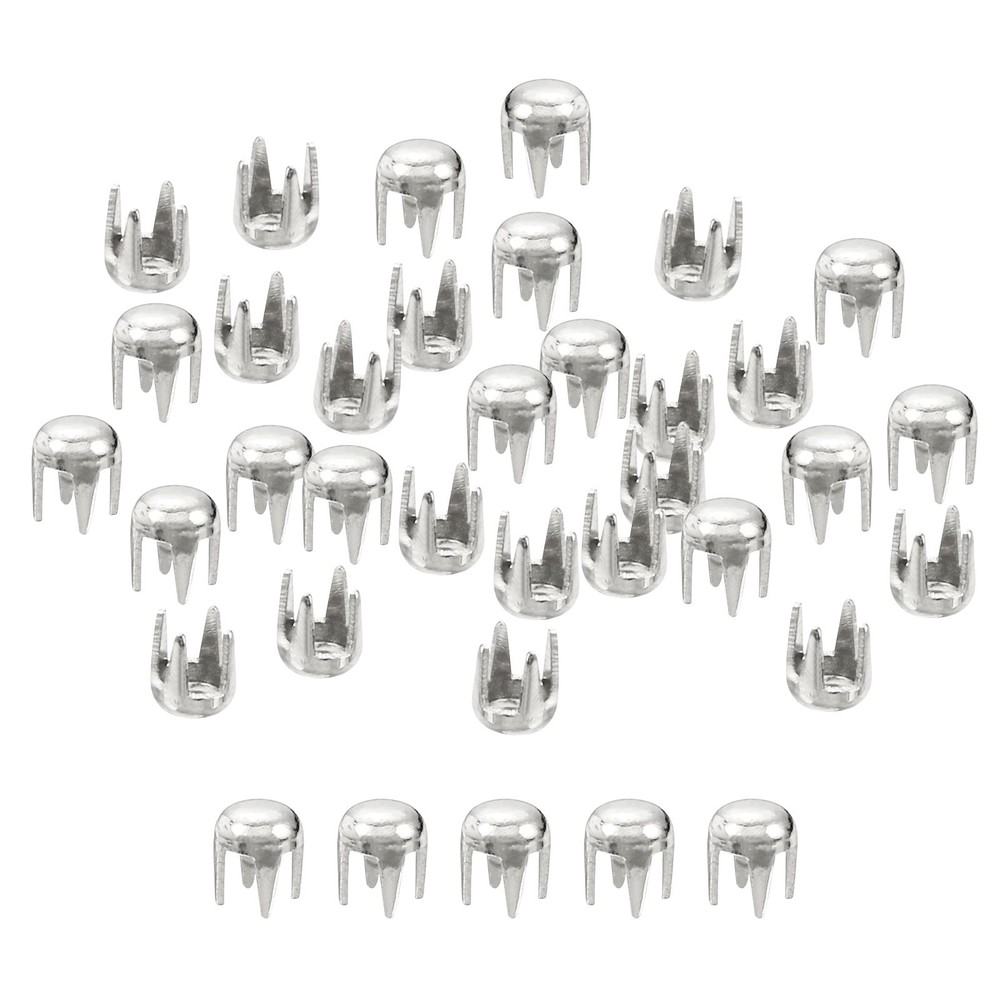80Pcs Silver 2mm Round Dome Rivets for DIY Leather Craft