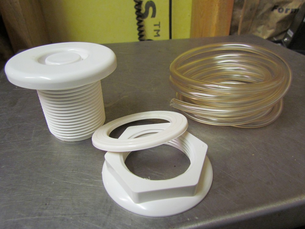 Quality Bone Push Button Switch Gasket, Nut Bulkhead Style & 5 ft hose