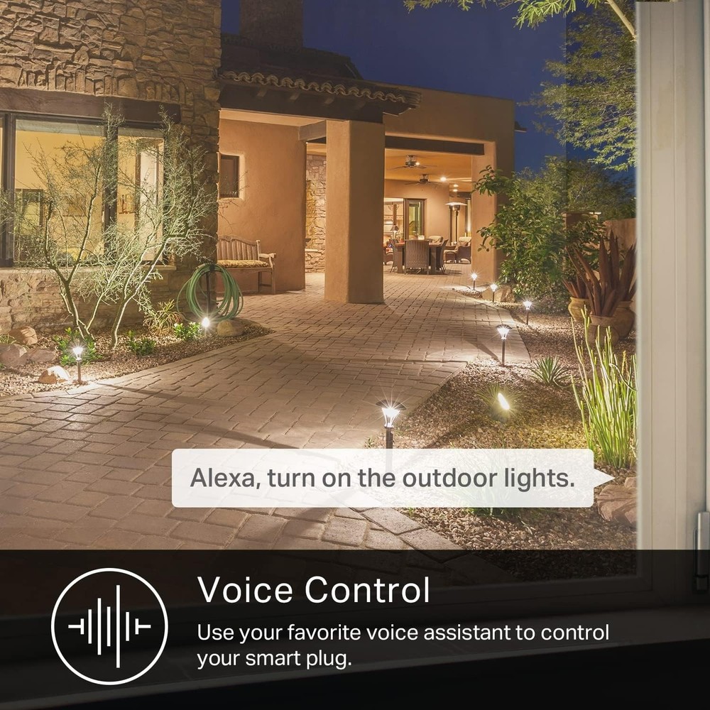 Smart Outdoor Plug by Kasa - Waterproof, Dual Sockets, Remote Control Ready