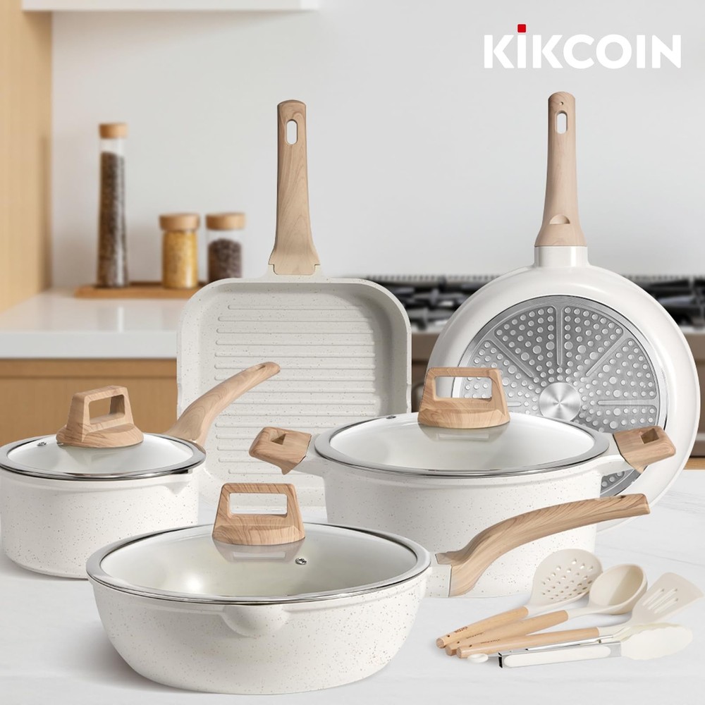 16Pcs Pots and Pans Set Nonstick Ceramic Cookware Sets Induction Kitchen Cooking