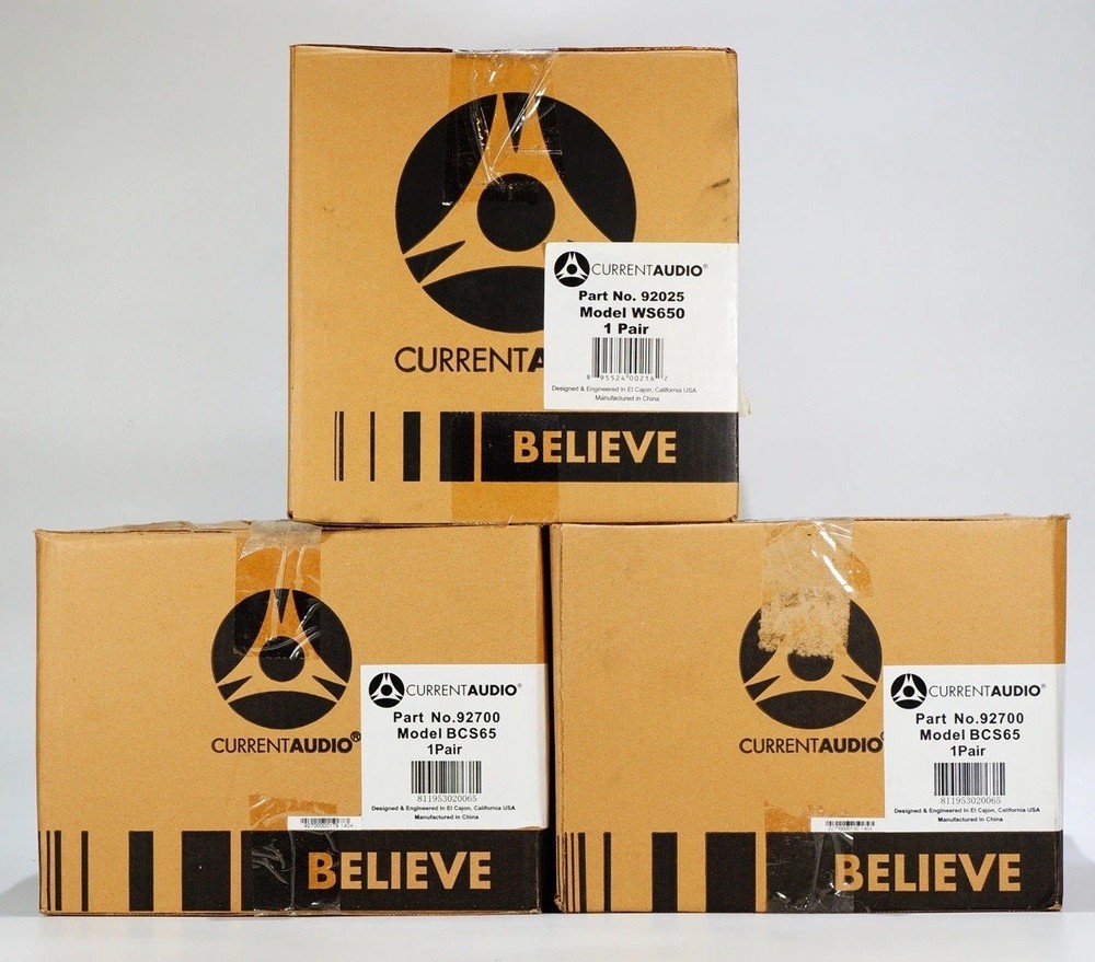 Current Audio WS650 BCS65 In-Wall Speakers  3 Pairs Wired Brown Rectangular