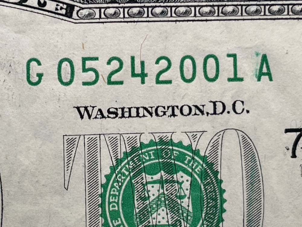 MAY 24 2001 Birthday Note 🔥 OVER  INK ERRORS 🫟FANCY Serial Number Two $2 Bill