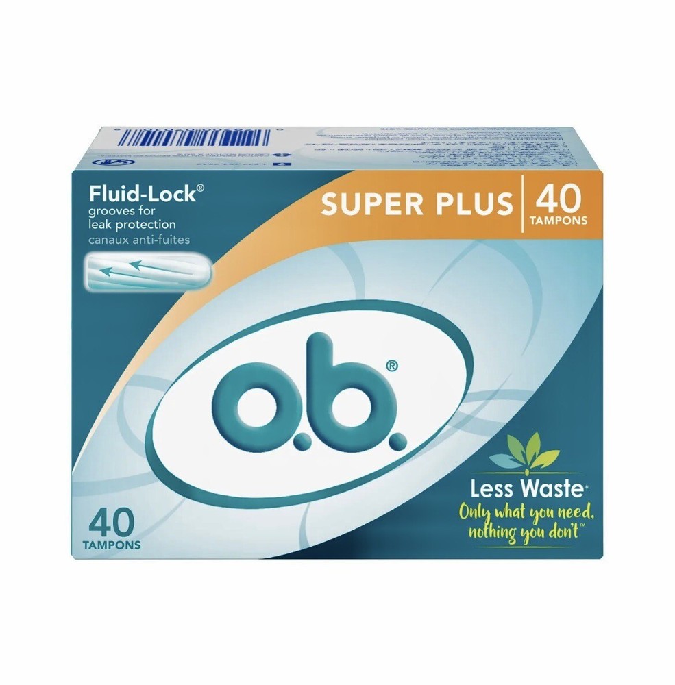 NIB Ob Super Plus 40 Count Absorbency Non-Applicator Tampons NEW