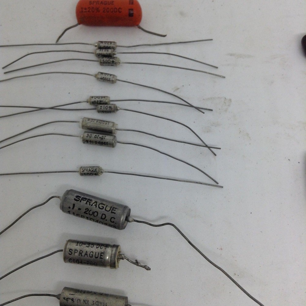 LOT 45 SPRAGUE CAPACITORS VINTAGE ELECTRONICS VARIETY
