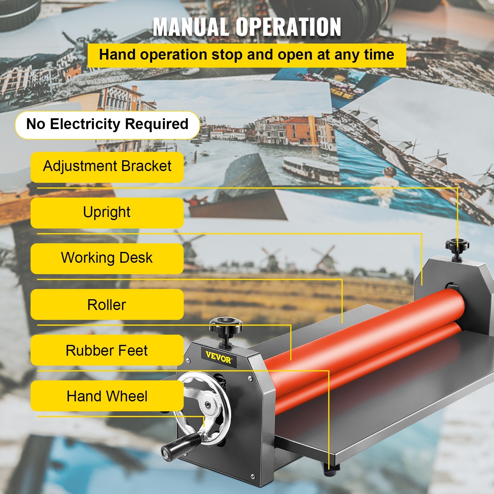 VEVOR Cold Film Laminator 51in Manual Laminating machine 1300mm Vinyl Photo Roll