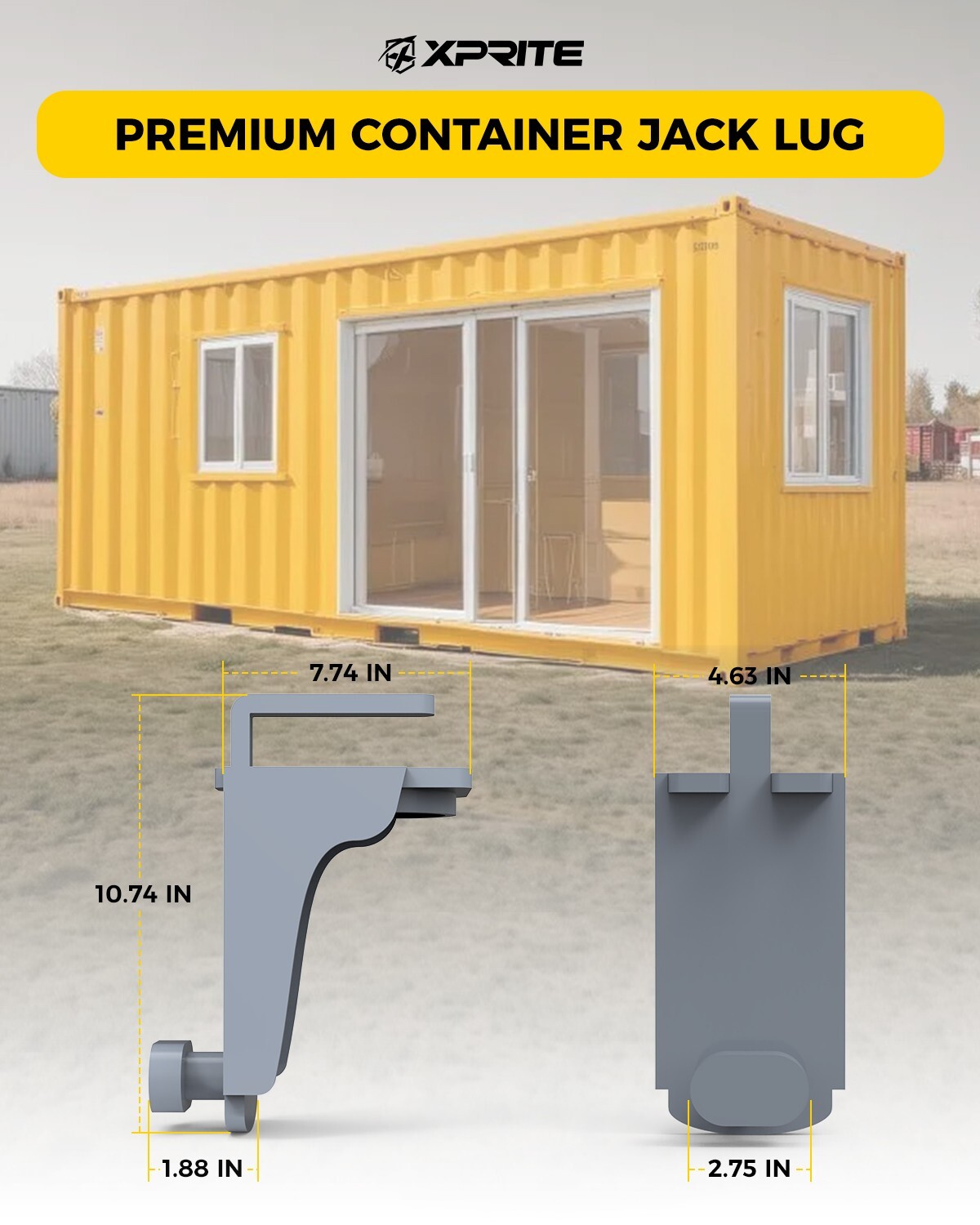 New Shipping Container Jack Lug with Handle, Jack Leveling Attachment 44092lbs