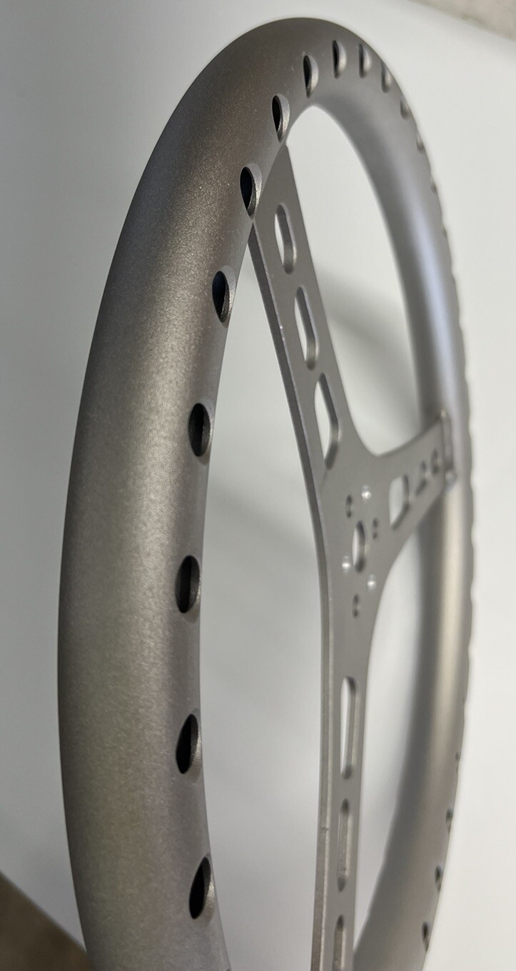 15" Light Weight Silver Aluminum Steering Wheel FLAT Dirt Oval IMCA