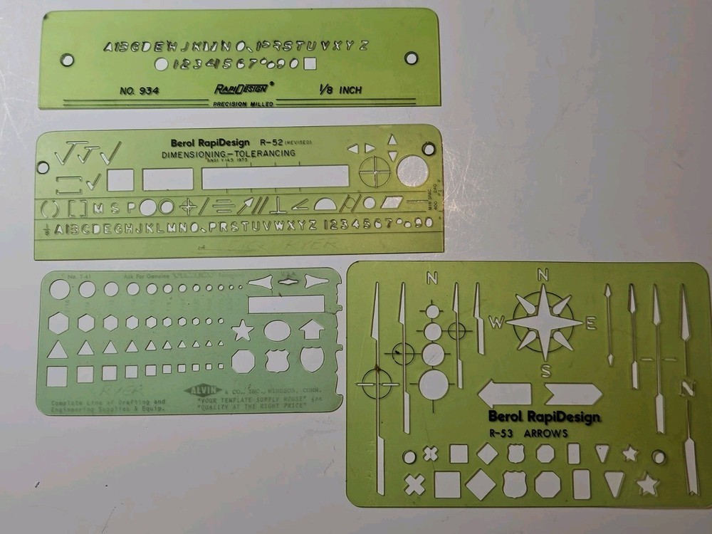 Architectural Drafting Stencil Templates Set Of 4