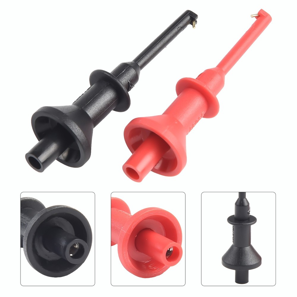 Reliable Multimeter Probe Hook with 4mm Threaded Banana Test Leads (2pcs)