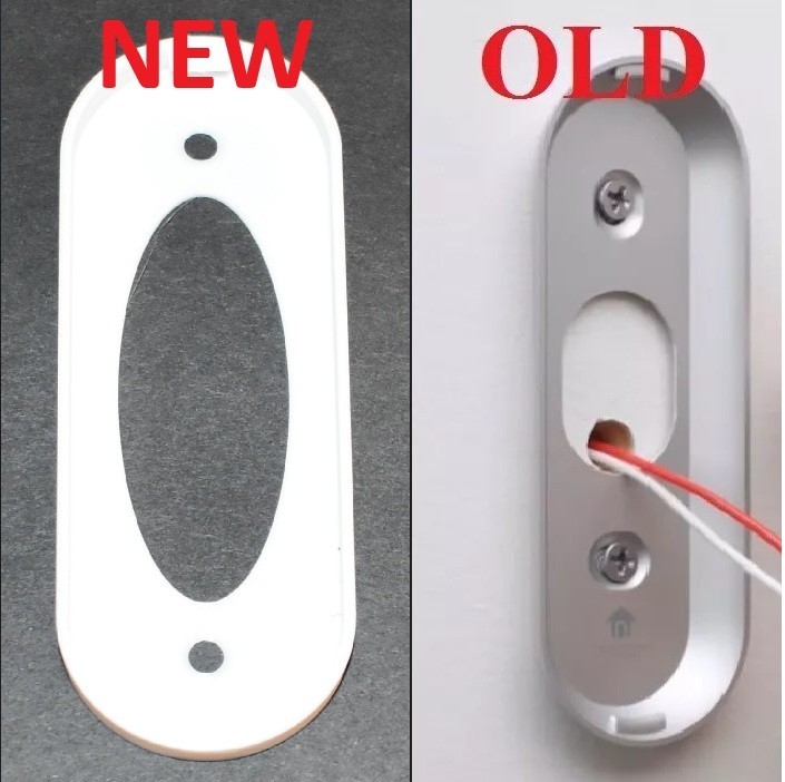White WIRED Google Nest Hello Doorbell Holder Bracket Clip Mounting Flat Wall