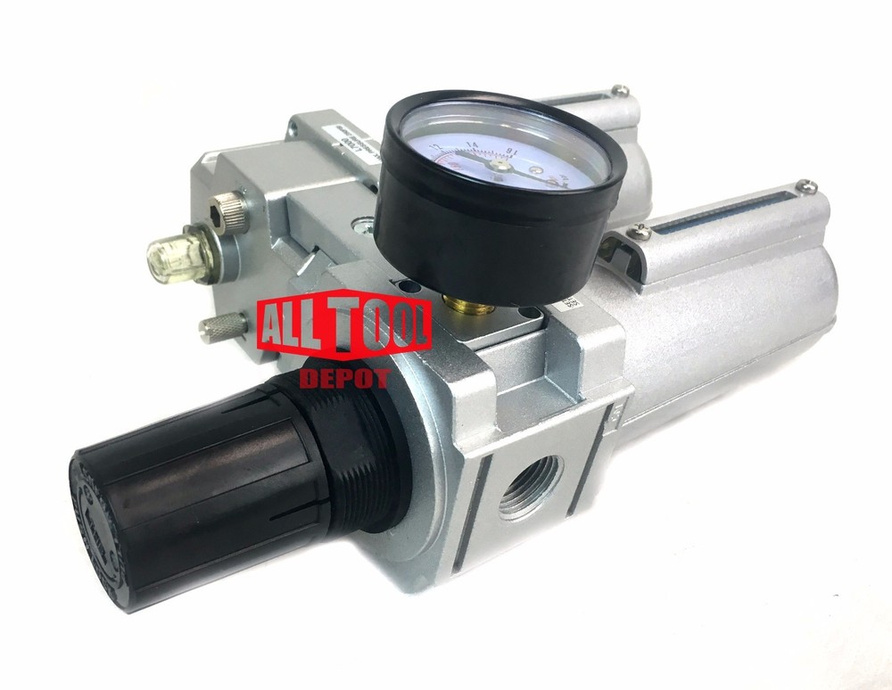 1/2" Air Moisture Filter Regulator Oiler Separator Lubricator Combo Auto Drain