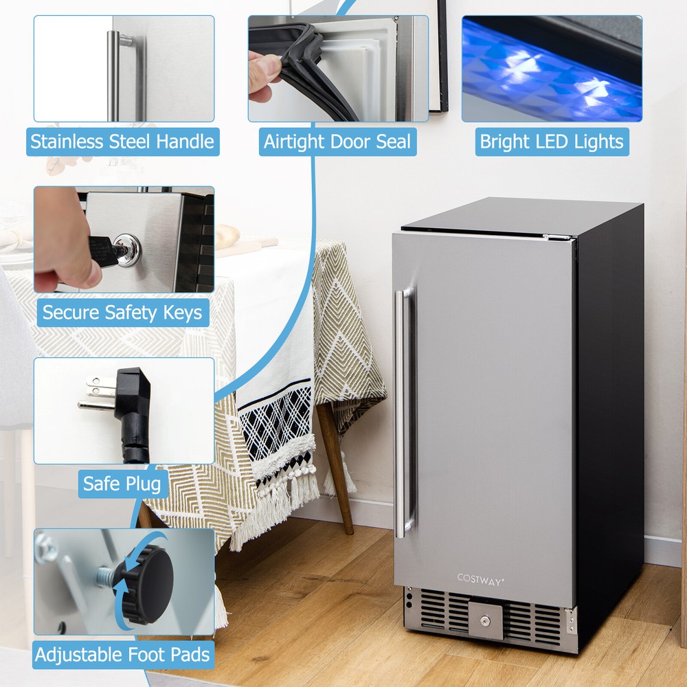 Compact Refrigerator Under-counter/Freestanding Fridge w/ Adjustable Temperature