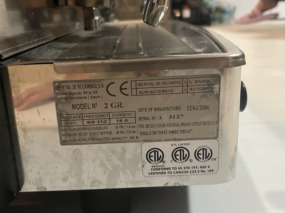 IBERITAL L'ANNA 2 GROUP MACHINE (Used)
