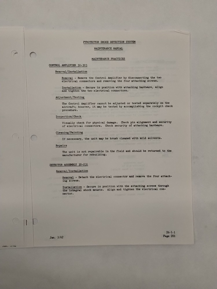 Pyrotector Incorporated Smoke Detection System Maintenance Manual-Original