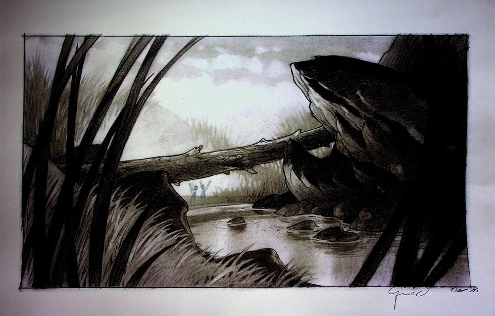 Pixie Hollow Games 2011 SIGNED Dennis Greco Production Background Layout Copy
