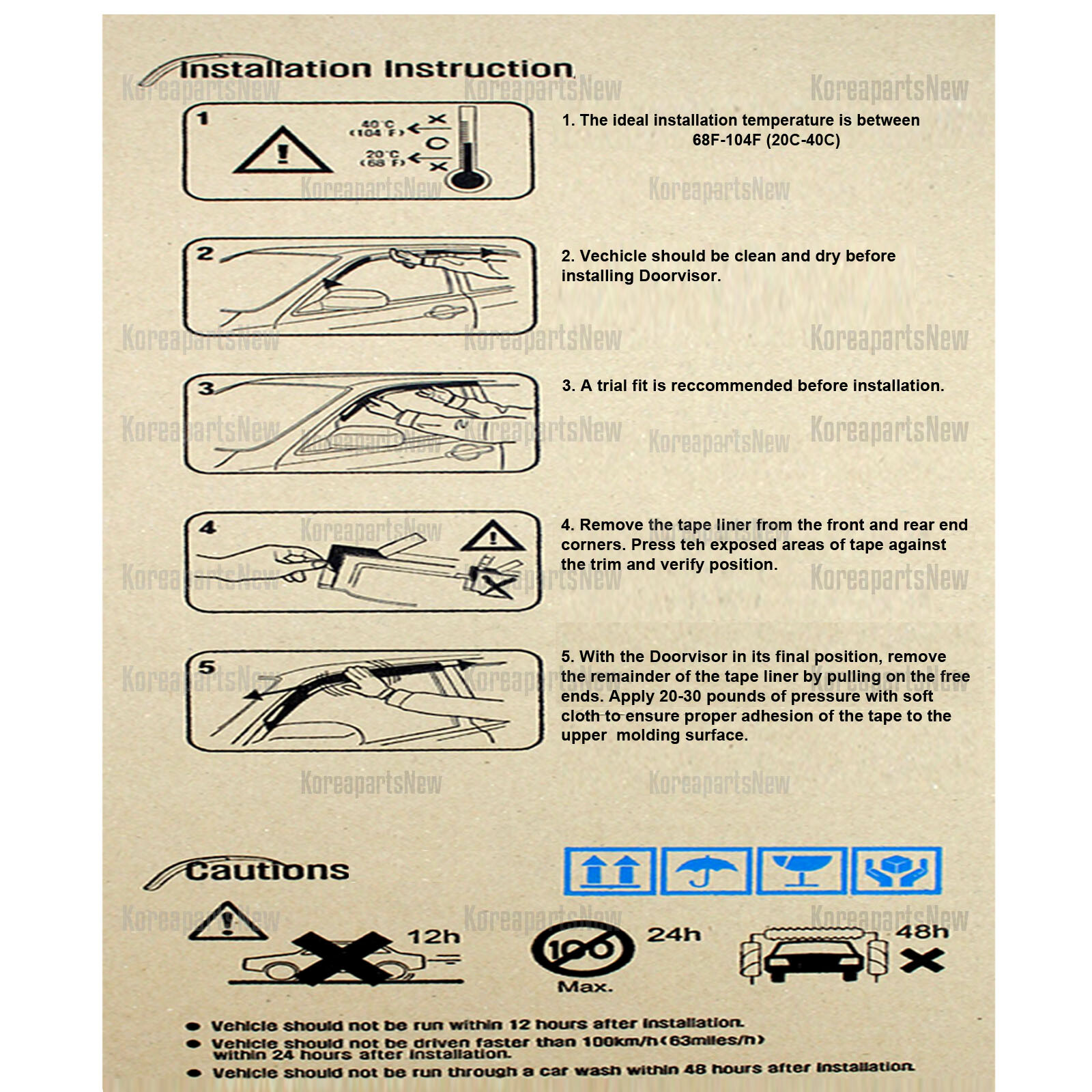 ⭐6pcs⭐ Window Door Visor Vent Shade Rain Guard fits Kia Soul Booster 2020-2025