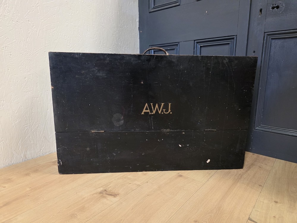 Vintage Carpenters Black Painted Tool Box