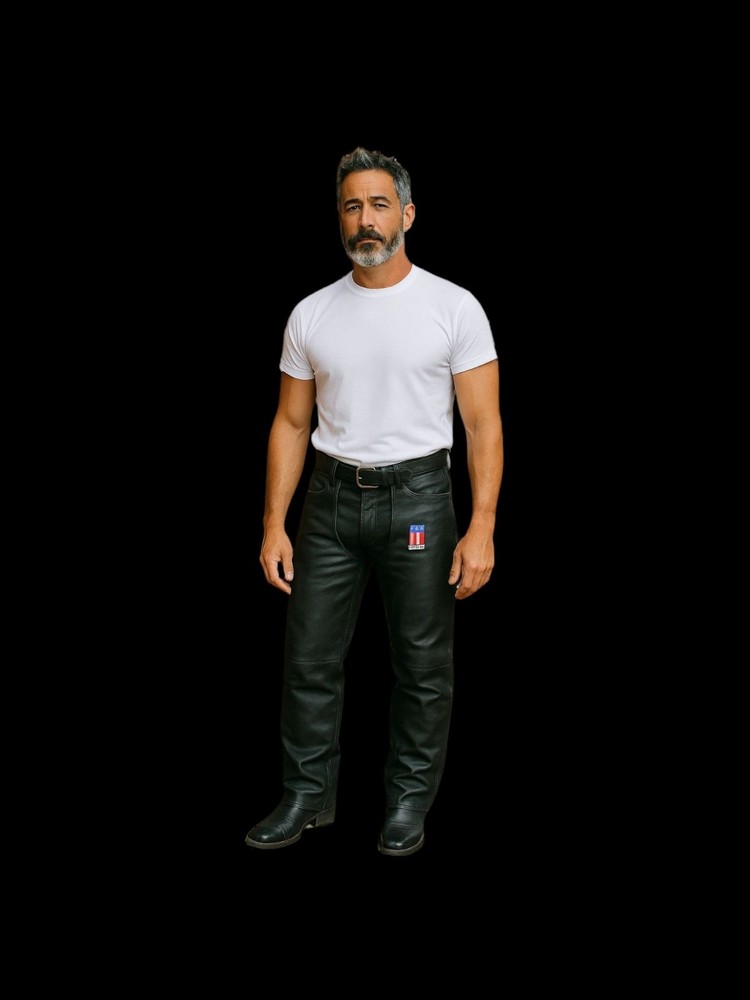 🏍️ Hudson Leather Genuine Leather Motorcycle Chaps – Size M