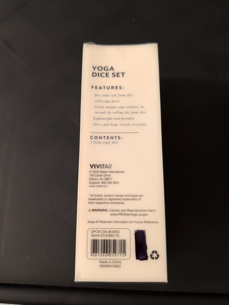 Yoga Dice Set 3 Piece Set with Storage Box