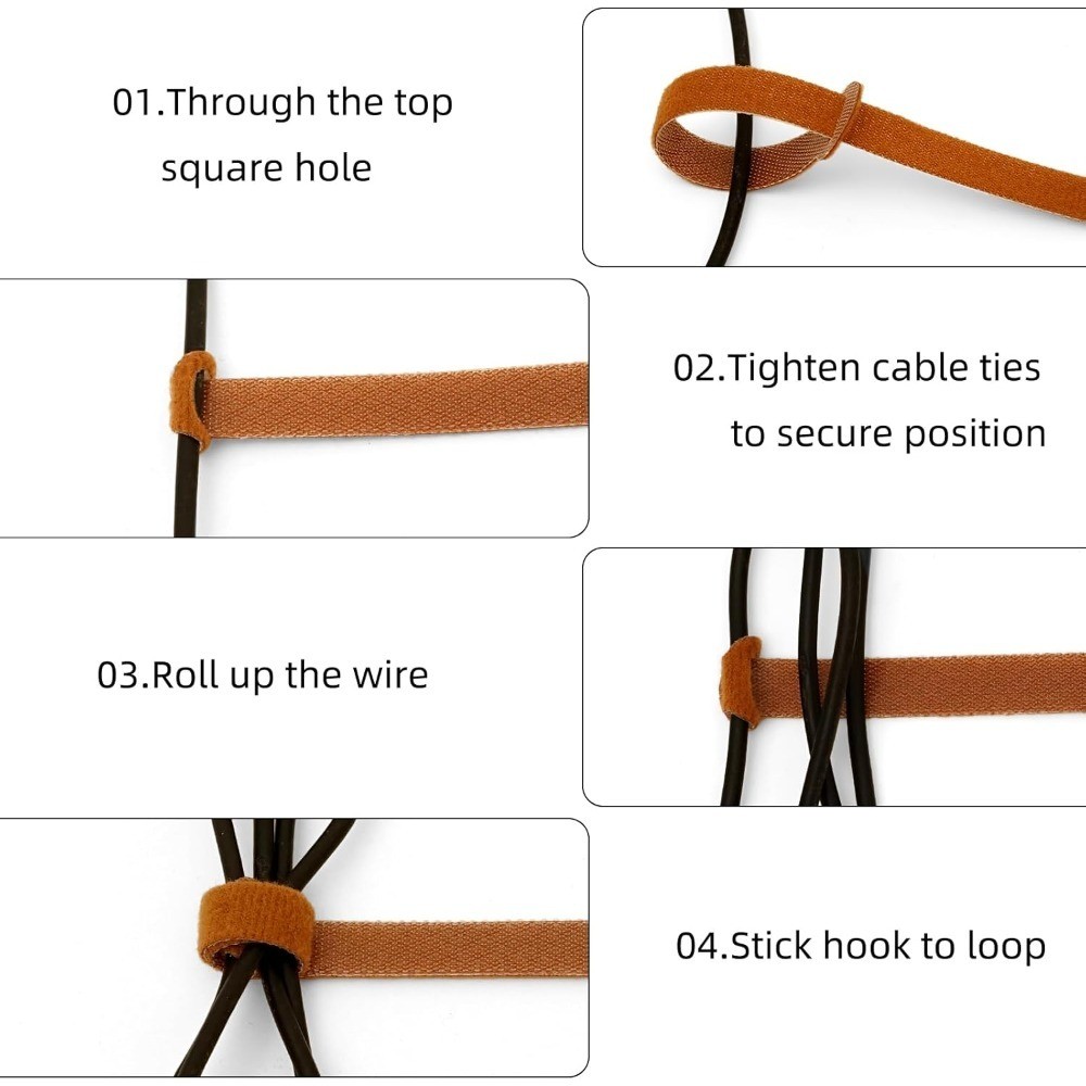Reusable Hook and Loop Cable Ties 150PCS Multi-Size 4 6 8 10 Inch Adjustable