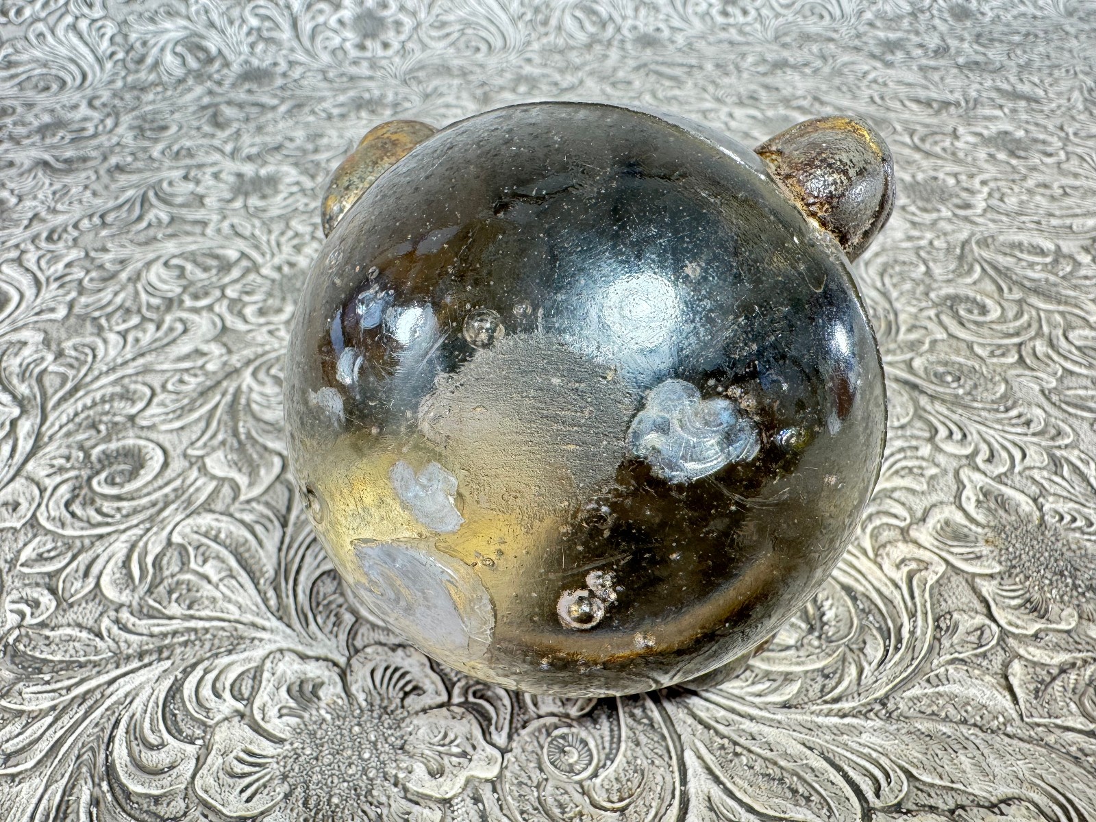 Antique Claw & Glass Ball Single 6" Foot Feet Cast Iron Furniture Hardware Table