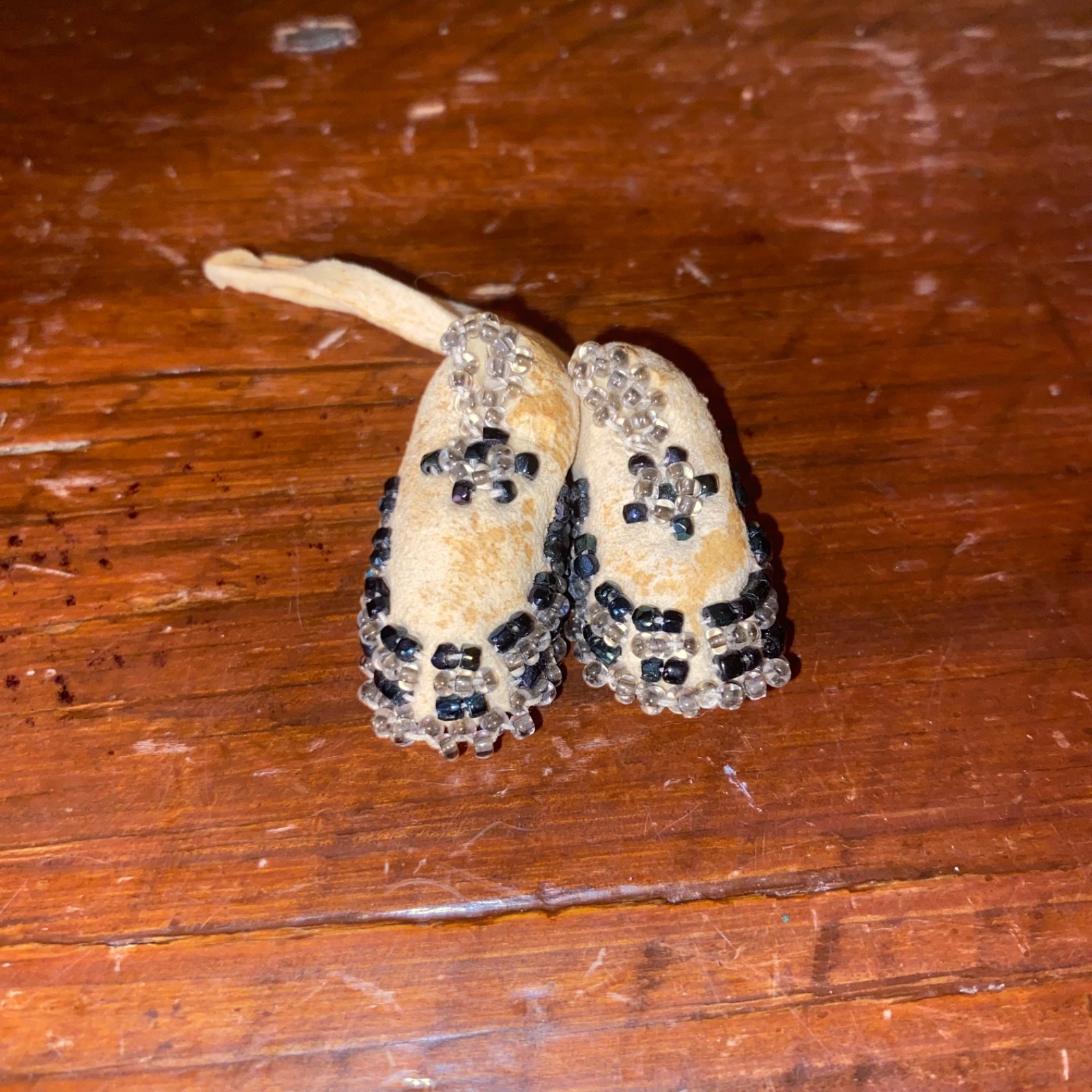 Vintage Pair of Miniature Beaded Moccasins